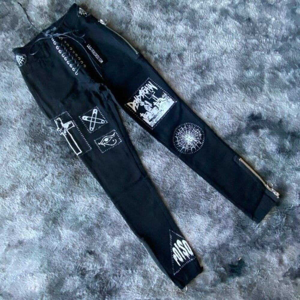 Stitch Btch Patched Lace Up Jeans